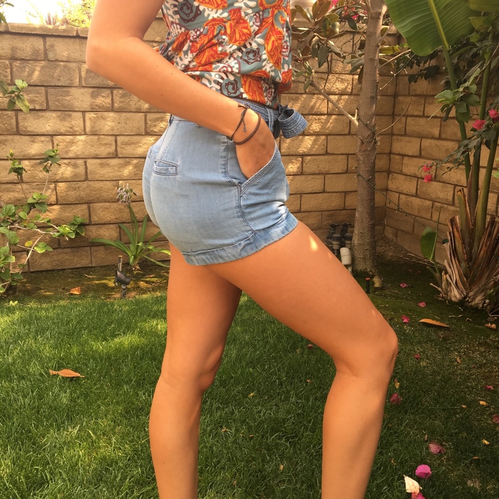 Denim Chambray Shorts